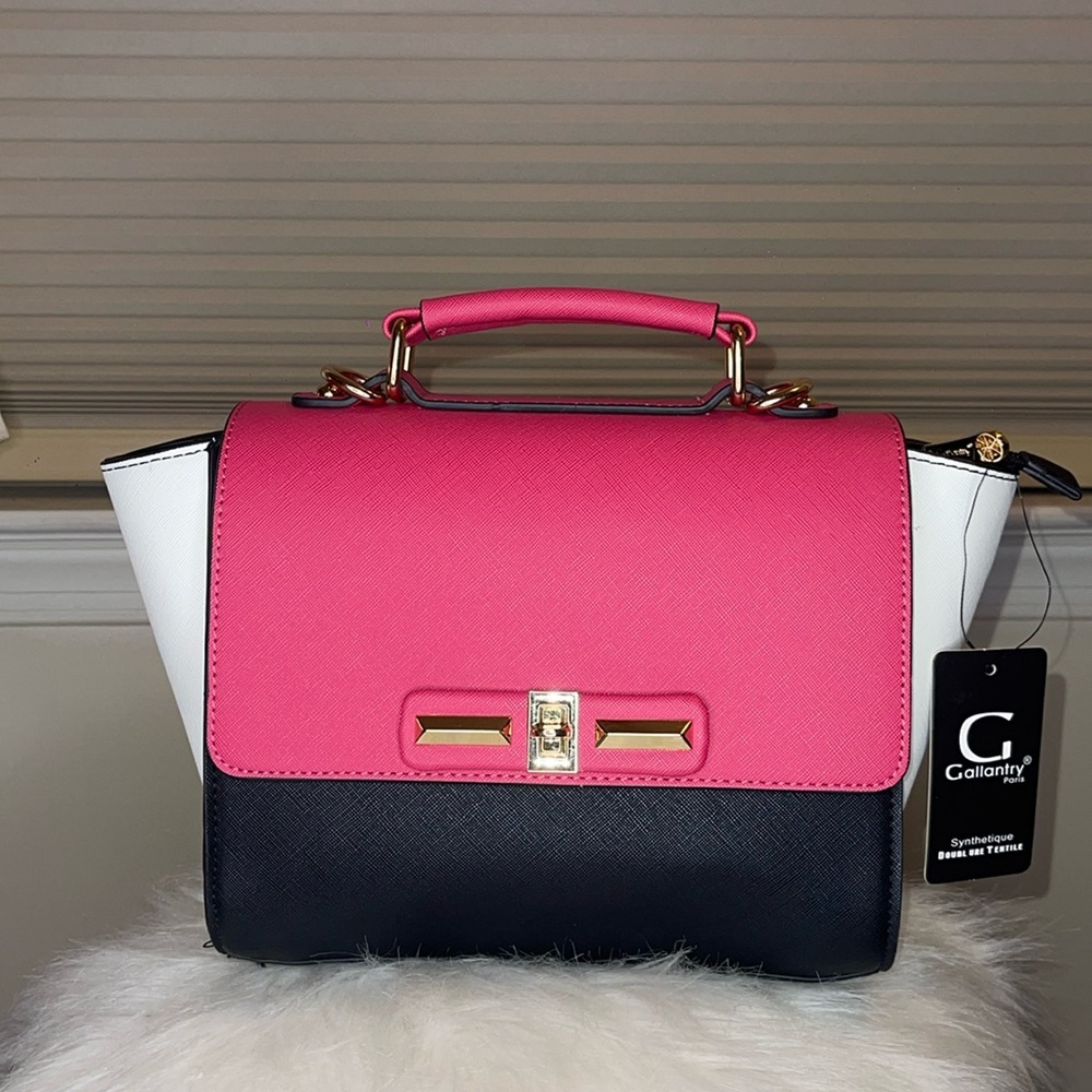 Three  Color bag by GALLANTRY Pink,Black & White NWR